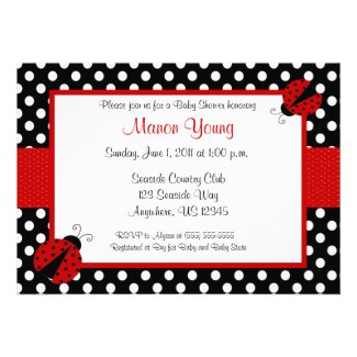 Lady Bug Baby or Bridal Shower Invitation