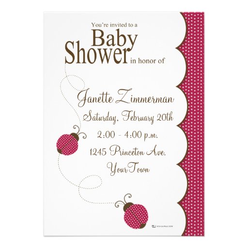 Lady Bug Baby Shower Invitation (front side)