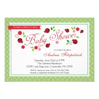 Lady Bug Baby Shower Invitation