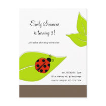 Lady Bug birthday invitation postcards