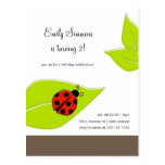 Lady Bug birthday invitation Postcards
