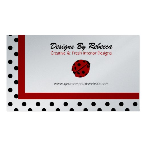 Lady Bug Business Cards (front side)