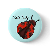 Lady bug button (light blue)