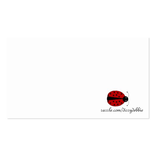 Lady Bug calling Card Business Card Template (back side)