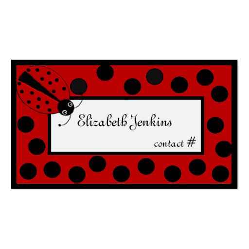 Lady Bug calling Card Business Card Template