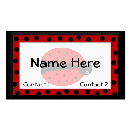 Lady Bug calling Card Business Card Template (front side)