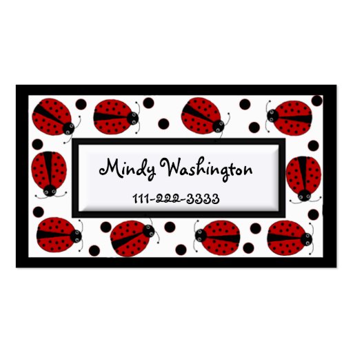 Lady Bug calling Card Business Cards (front side)