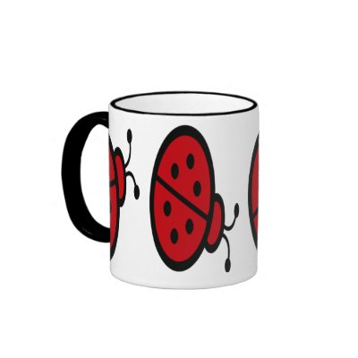 LADY BUG DANCE COFFEE MUGS by dgpaulart