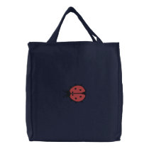 Lady Bug Embroidered Tote Bag