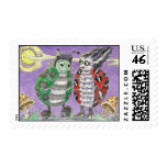 Lady Bug Halloween Frankenstein & Bride at Ball stamps