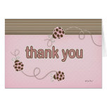 Lady Bug in Pink Thank You Card