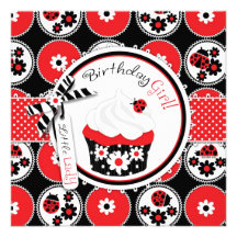 Lady Bug Invitation Square 2