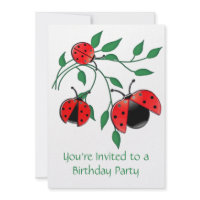 Lady Bug, Lady Bugs Birthday Party Custom Invitation