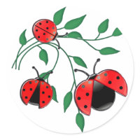 Lady Bug, Lady Bugs Round Sticker