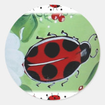Lady-Bug Round Sticker