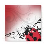 "Lady Bug Swirl" (red) by Cheryl Daniels Refrigerator Magnet