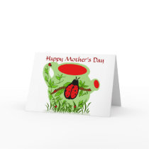 Lady bug tea pot, Happy Mother's Day card
