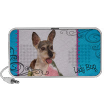 Lady Bug the Schnauzer Mix speakers