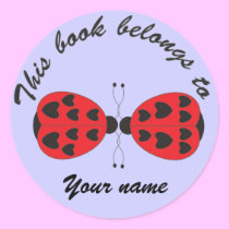 lady bugs, book labels stickers