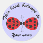 lady bugs, book labels sticker