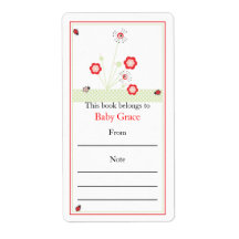 Lady Bugs Bookplate Custom Shipping Label