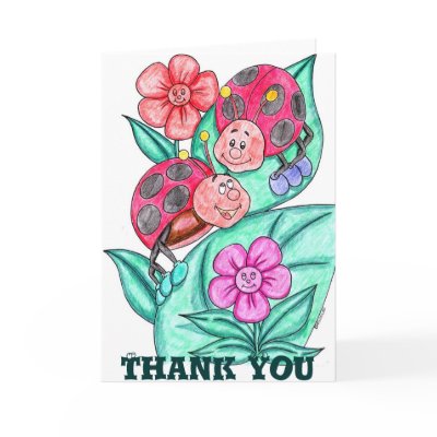Lady Bugs Thank You Card by christymurphy123