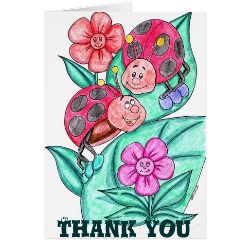 Lady Bugs Thank You Card