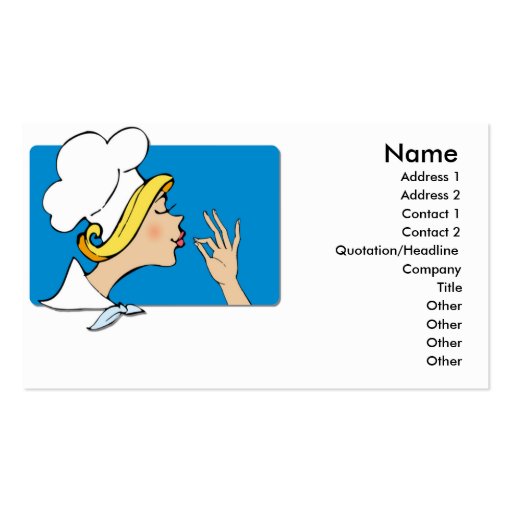 Lady Chef Business Cards