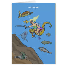 Lady Cod-Diver Greeting Card