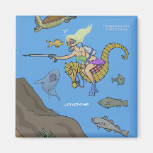 Lady Cod-Diver Magnet