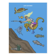 Lady Cod-Diver Postcard