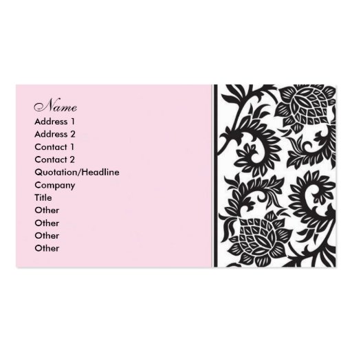 Lady Damask Business Card Template
