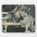 lady dog bench mousepads
