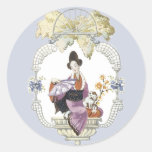 Lady Fan and Dog Sticker