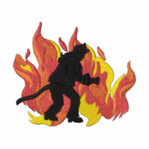 Lady Firefighter with Flames