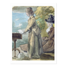 Lady Francis Scott and Lady Elliot, c.1770 (w/c ov Post Card