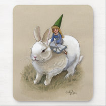 Lady Gnome and Rabbit Mouse Pad