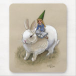 Lady Gnome and Rabbit Mouse Pad