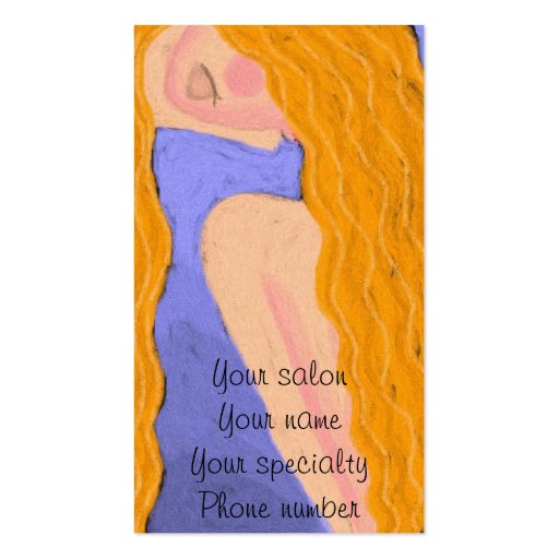 Lady Godiva Hair Stylist Business Card (front side)