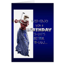 lady golfer birthday greeting card cards