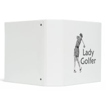 Lady Golfer Gray Logo Vinyl Binder