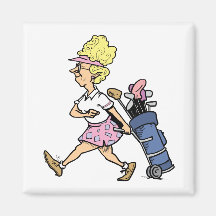 Lady Golfer Tshirts and Gifts Fridge Magnets