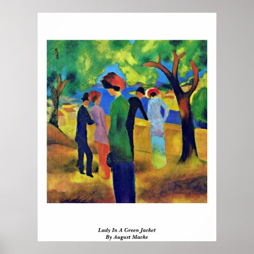 Lady In A Green Jacket By August Macke Poster