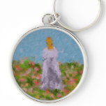 Lady in a Summer Field Keychain