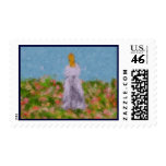 Lady in a Summer Field Postage Stamp