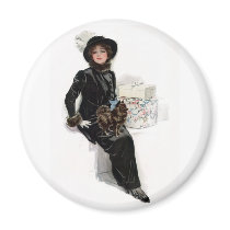 Lady in Black Fridge Magnet