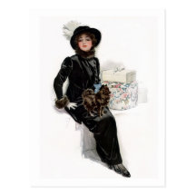 Lady in Black Post Cards