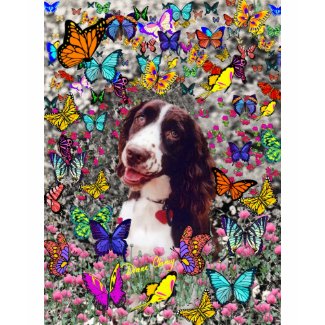 Lady in Butterflies - Brittany Spaniel shirt