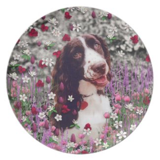 Lady in Flowers - Brittany Spaniel fuji_plate