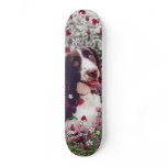 Lady in Flowers - Brittany Spaniel Skate Deck